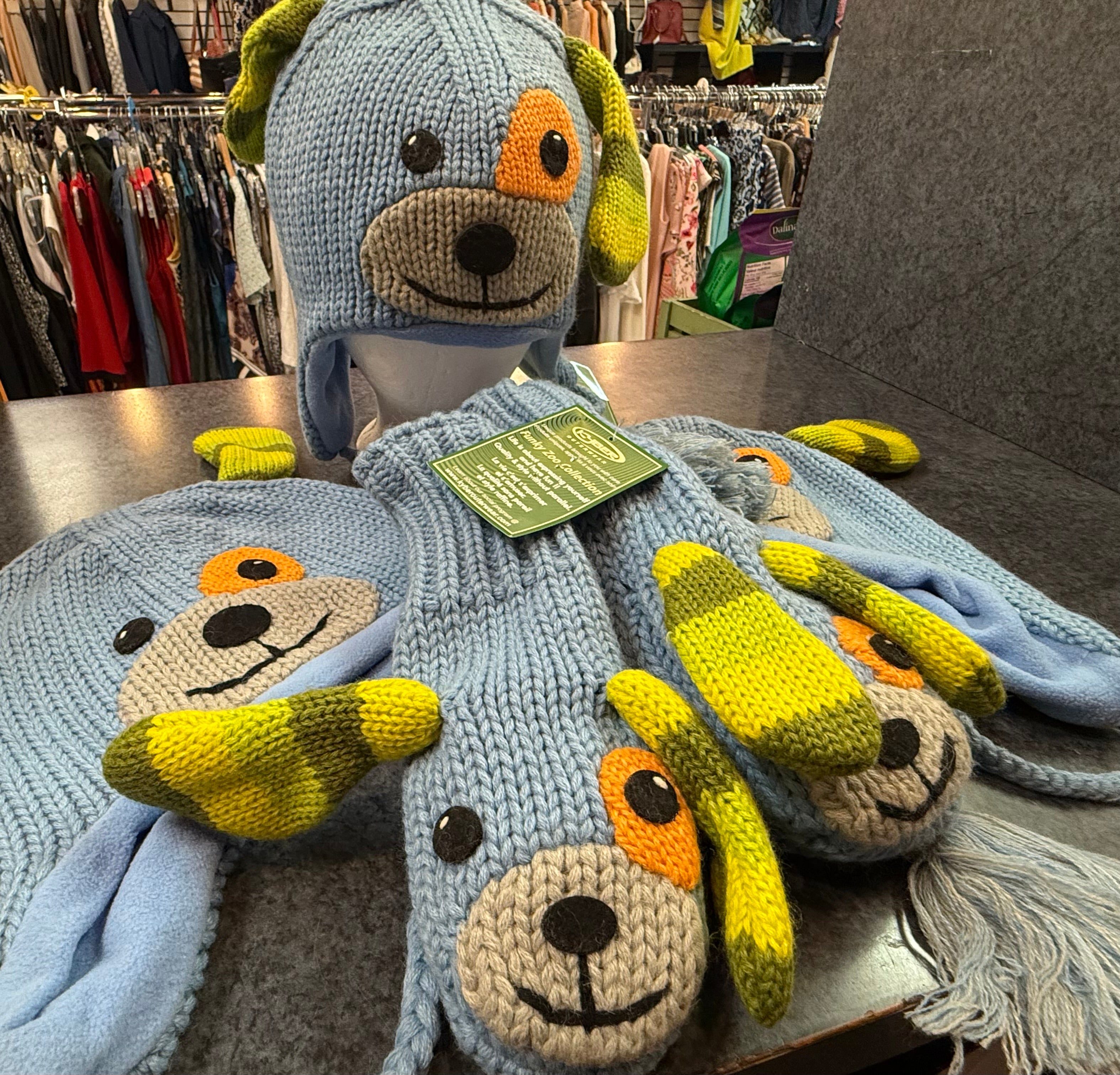 Wool Animal toque or mittens